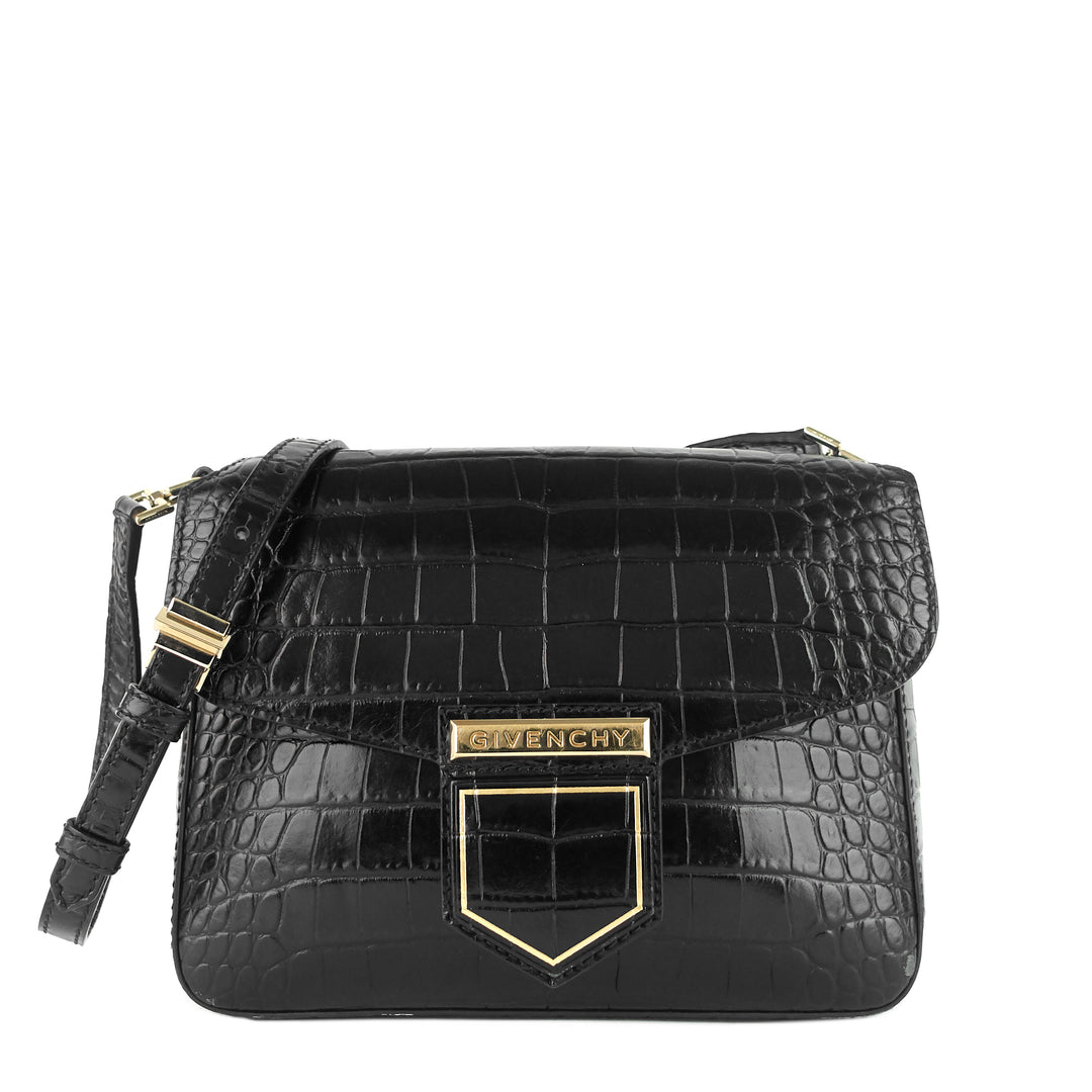 nobile crocodile embossed calfskin leather bag