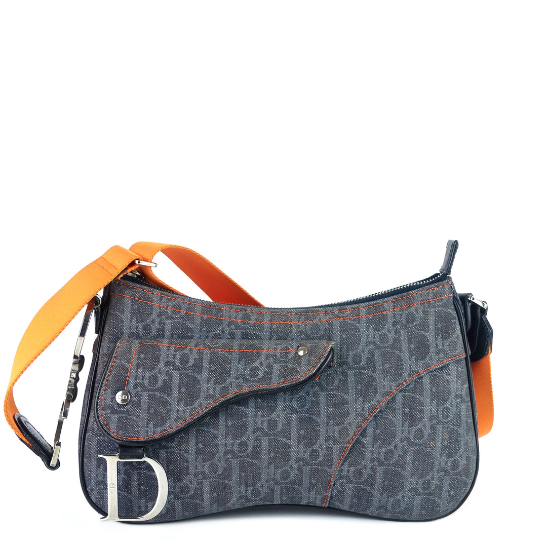 flight line monogram canvas saddle bag