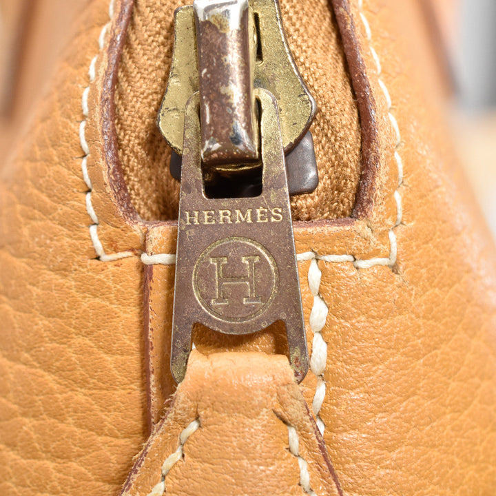 Tan Leather Bolide Bag With Shoulder Strap