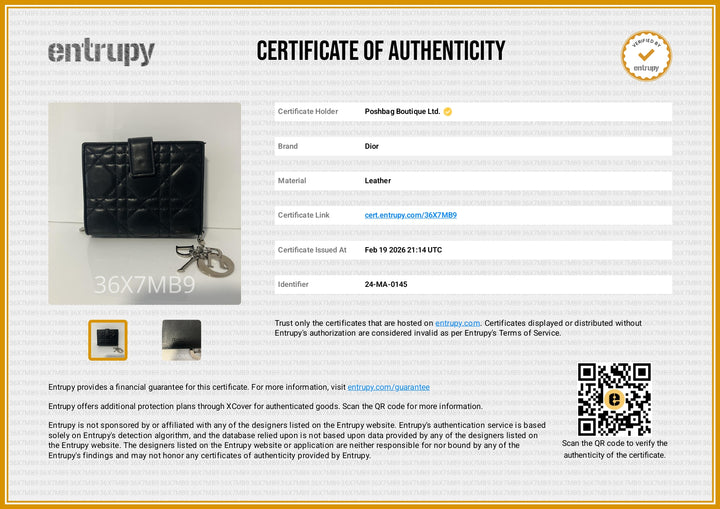 Lady Dior Eden Lambskin Leather Wallet