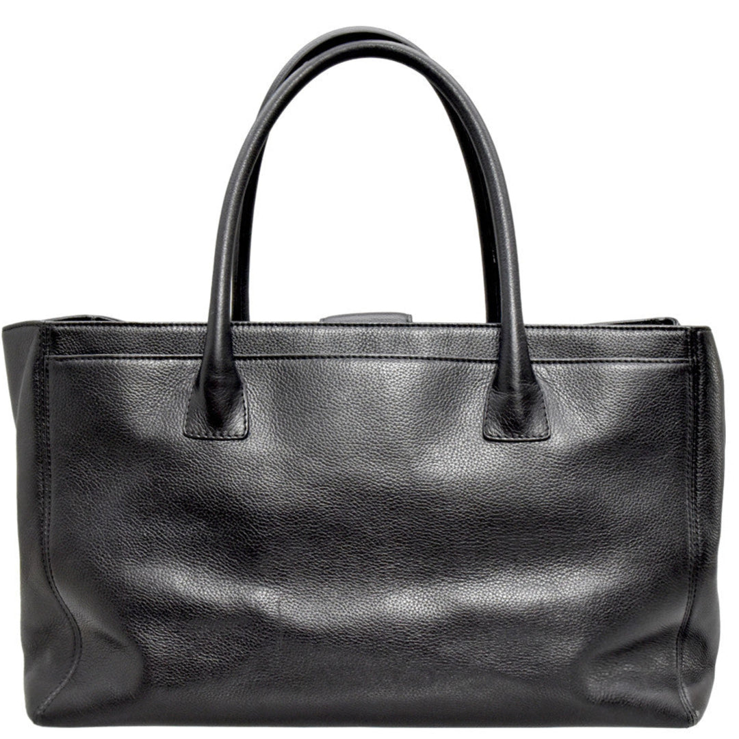 Medium Black Leather Cerf Handbag