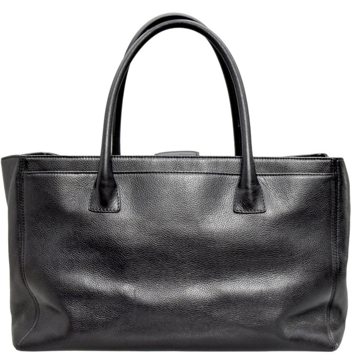 Medium Black Leather Cerf Handbag