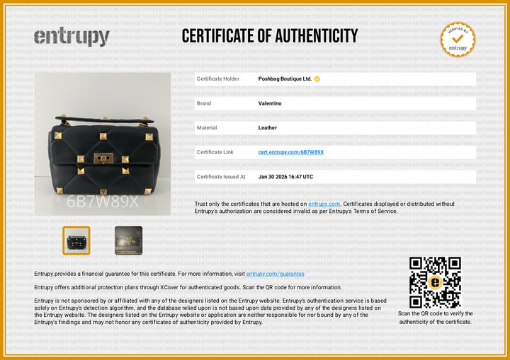 Roman Stud Nappa Lambskin Leather Top Handle Bag