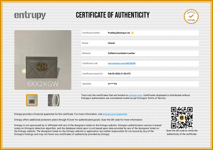 19 Lambskin Leather Card Holder