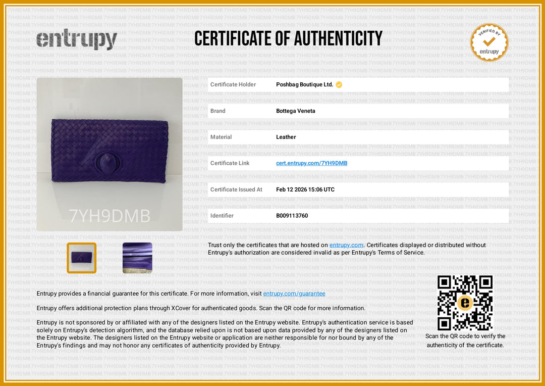 Bottega Veneta Purple Intrecciato Leather Twist Lock Flap Clutch