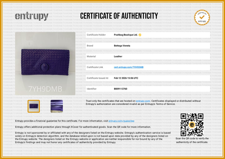 Bottega Veneta Purple Intrecciato Leather Twist Lock Flap Clutch