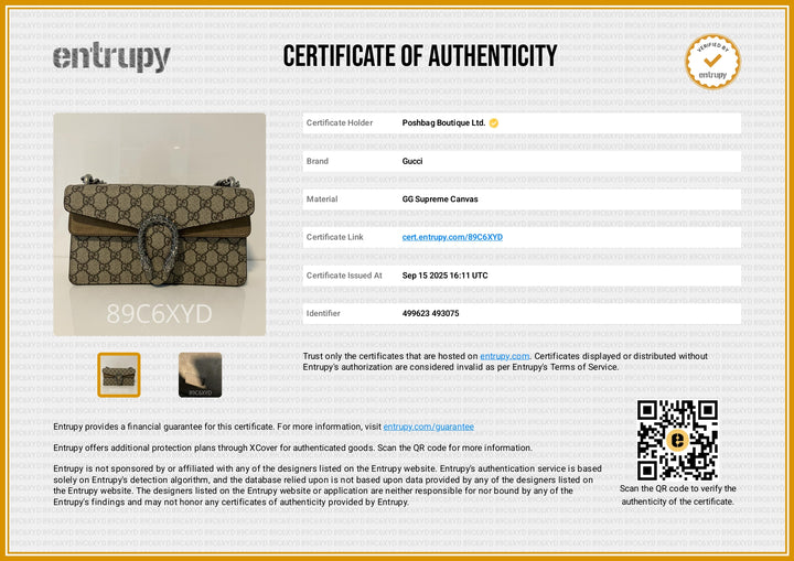 Dionysus GG Crystal Supreme Monogram Canvas Small Shoulder Bag