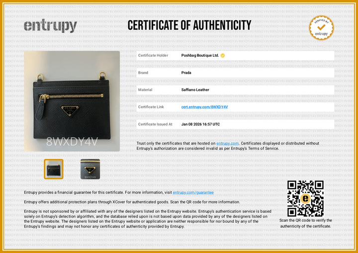 Saffiano Leather Card Holder Wallet with Strap