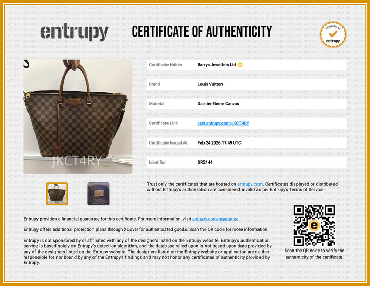 Damier Ebene Brown Leather Belmont Tote