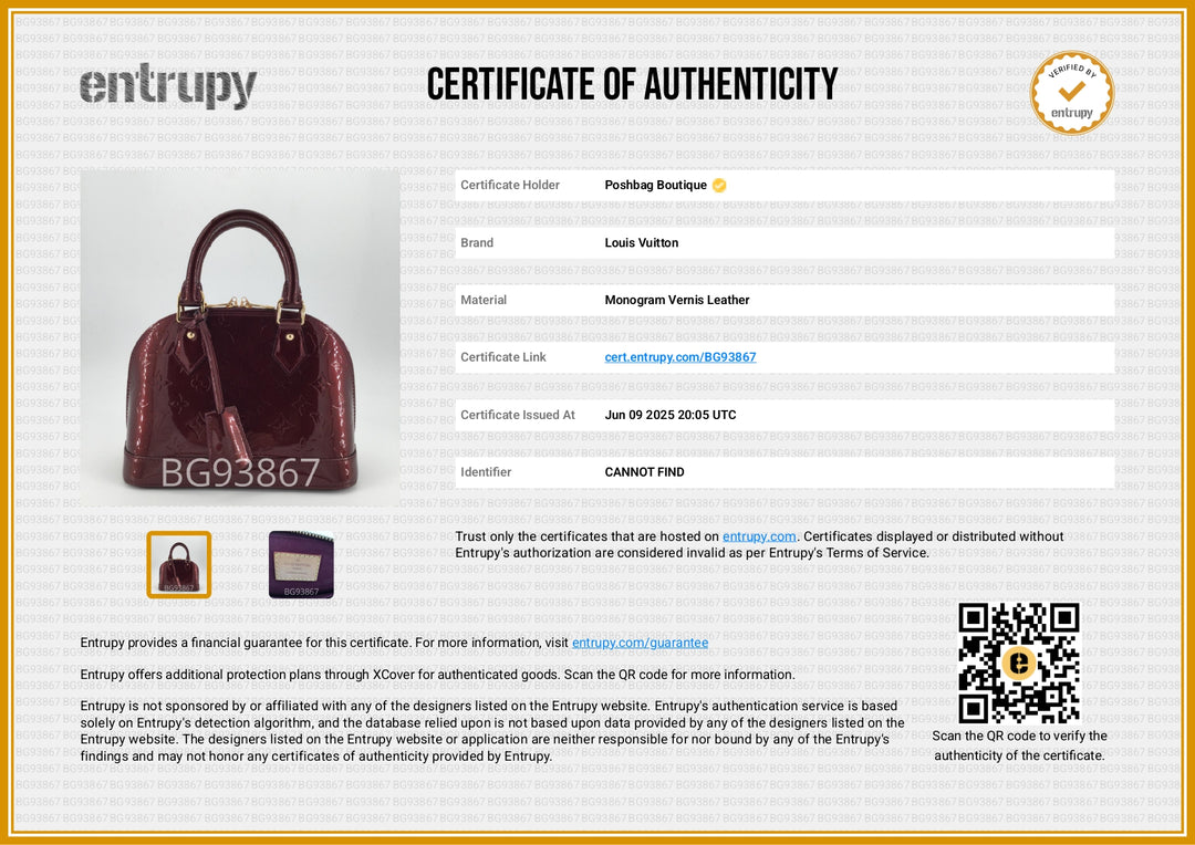Alma BB Monogram Vernis Leather Bag