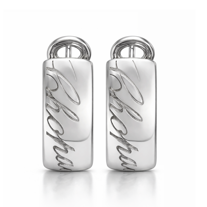Chopard Chopardissimo 18kt White Gold Omega Clip Earrings
