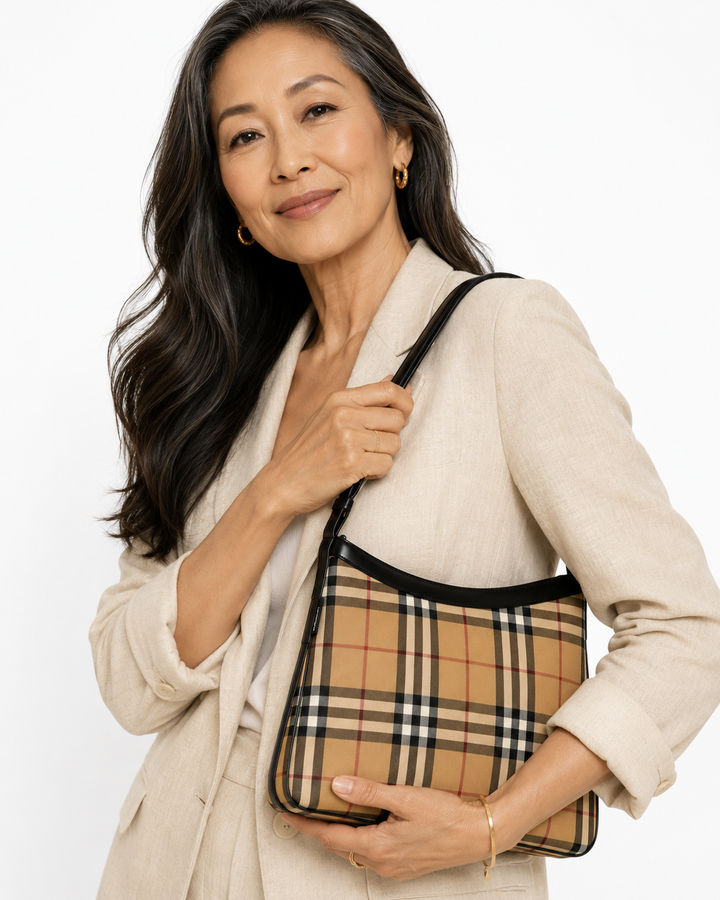 Burberry Nova Check Canvas Shoulder Bag