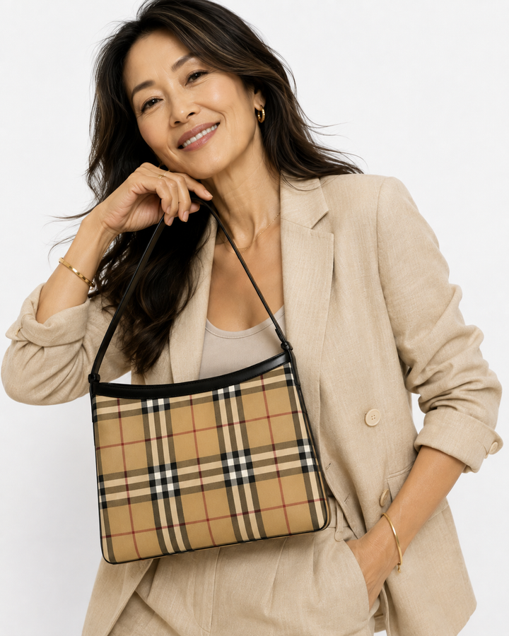 Burberry Nova Check Canvas Shoulder Bag