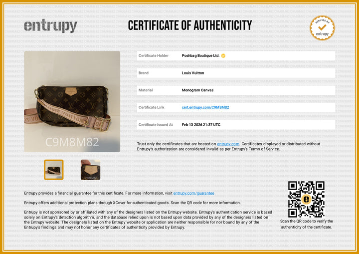 Multi Pochette Accessories Monogram Canvas Bag - Pink Canvas Strap