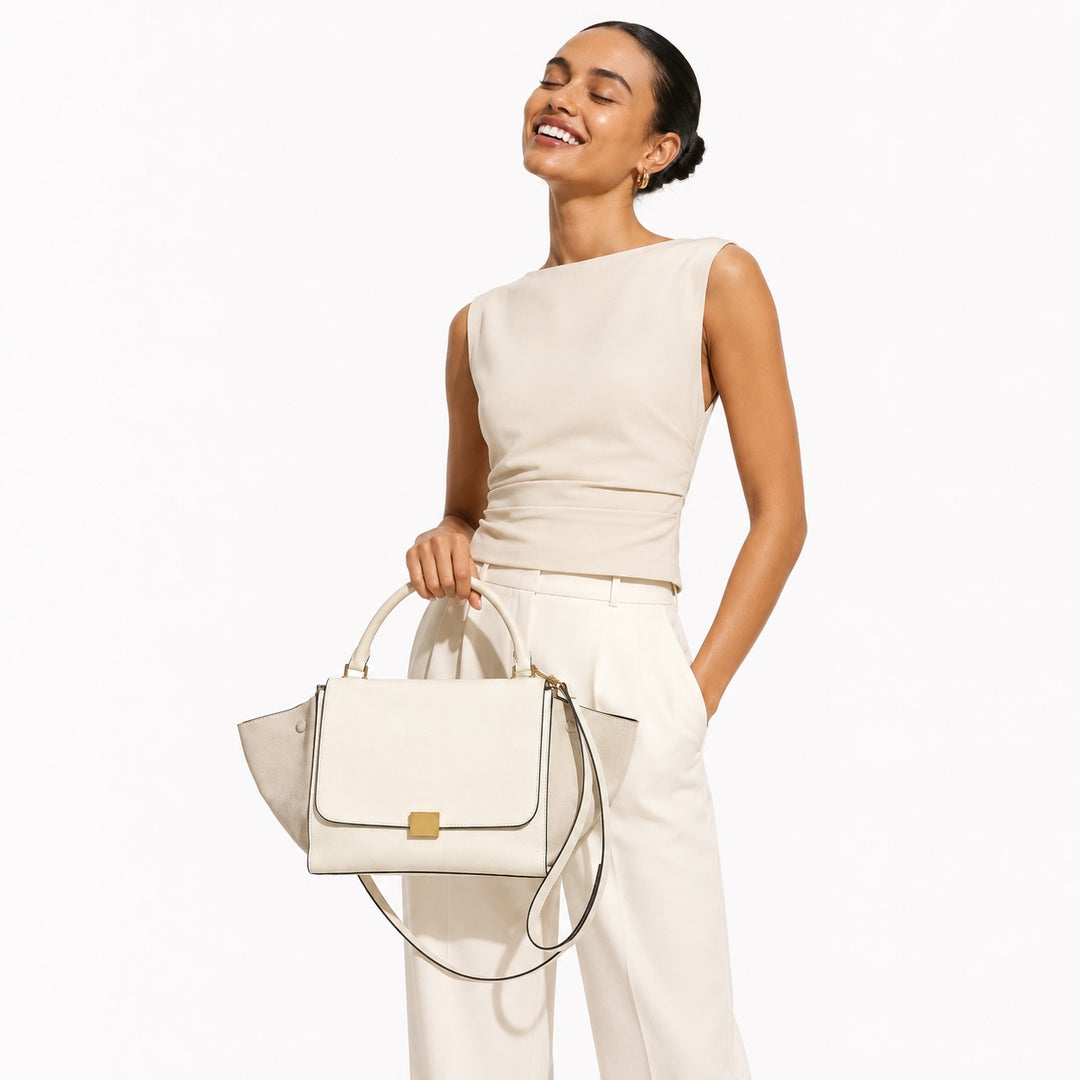 Trapeze Suede and Calf Leather Bag