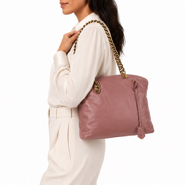 Cuir Boudoir Lockit Leather Chain Tote Bag