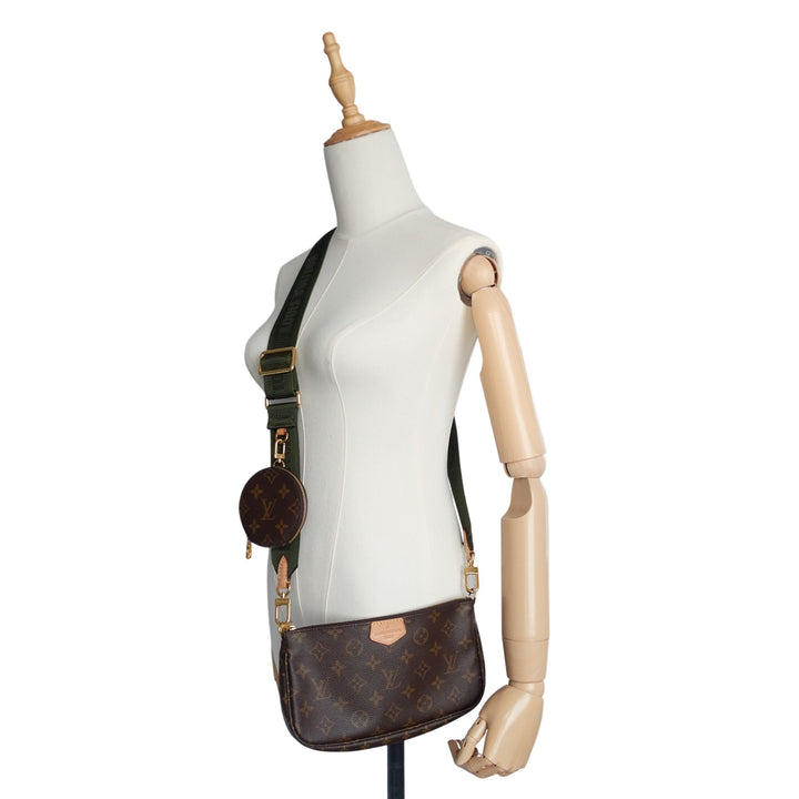 Multi Pochette Accessories Monogram Canvas Bag - Green Canvas Strap