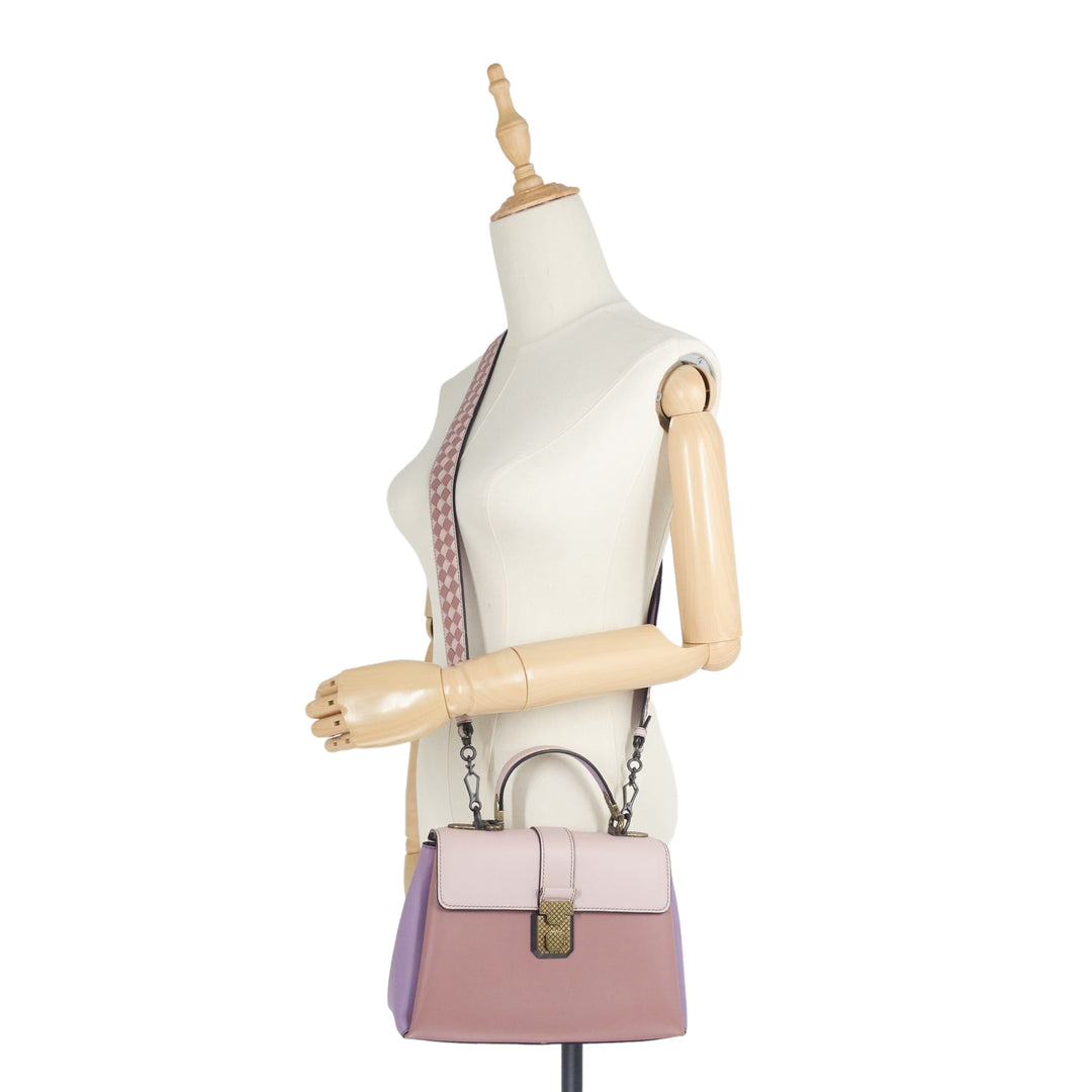 Piazza Top Handle Small Tricolour Leather Bag