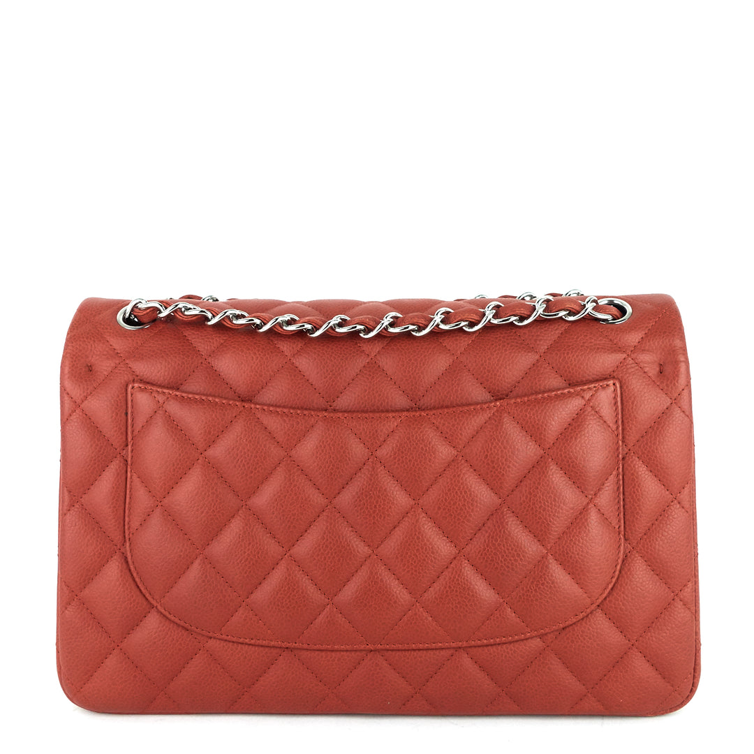 Jumbo Classic Caviar Leather Double Flap Bag