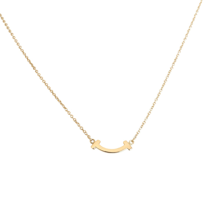 T Smile Mini Necklace in Yellow Gold