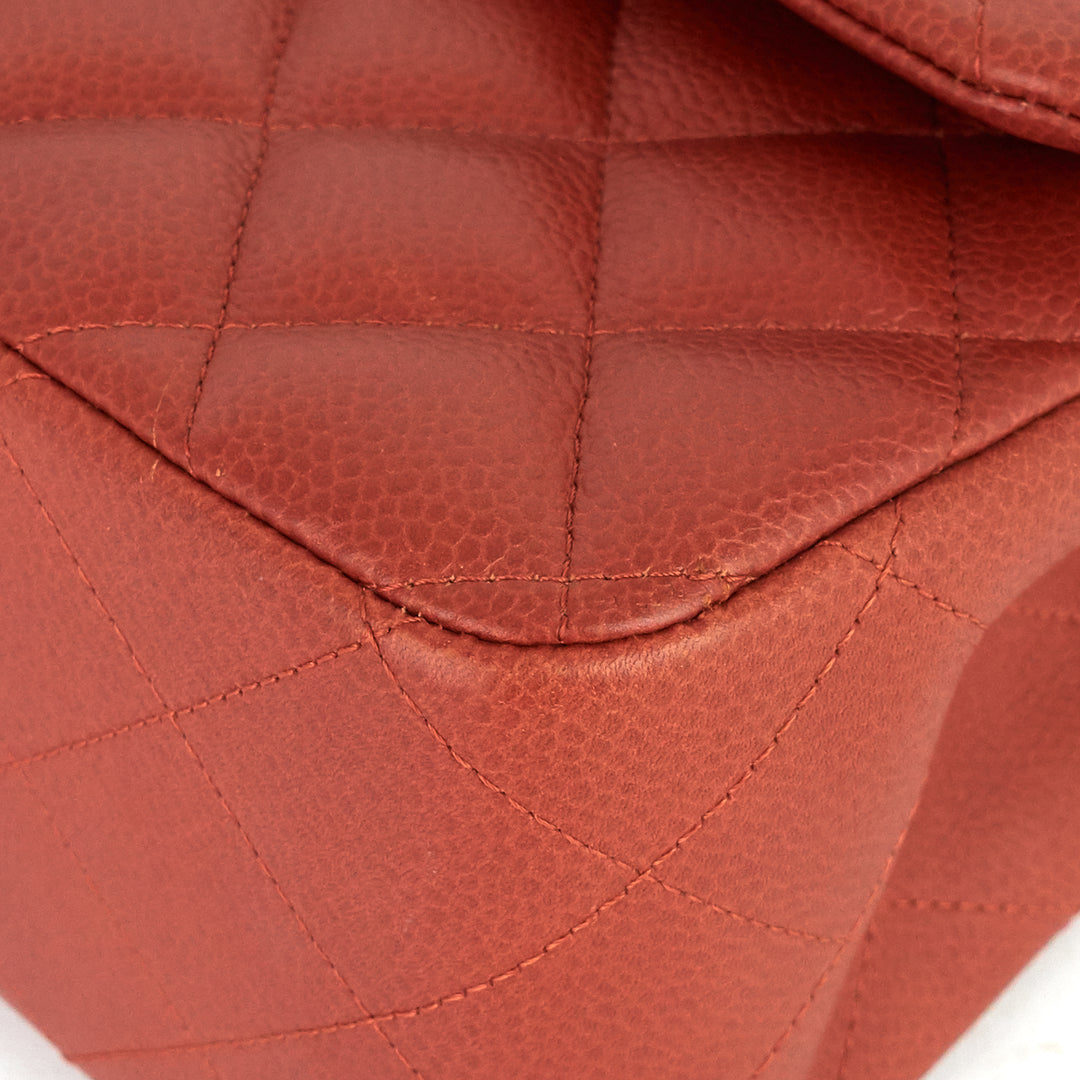 Jumbo Classic Caviar Leather Double Flap Bag