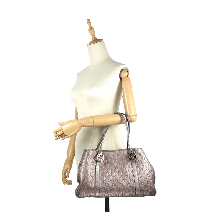 GG Twins Medium Metallic Guccissima Leather Bag