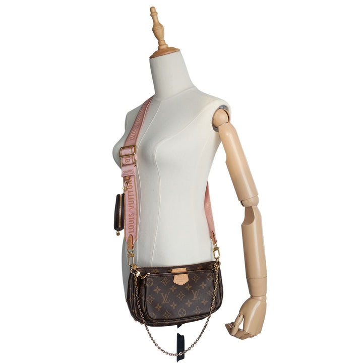 Multi Pochette Accessories Monogram Canvas Bag - Pink Canvas Strap