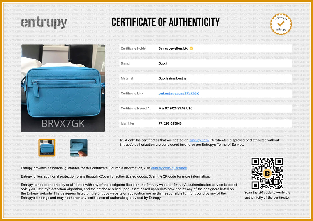 Turquoise Calfskin Rubber Effect Crossbody Bag