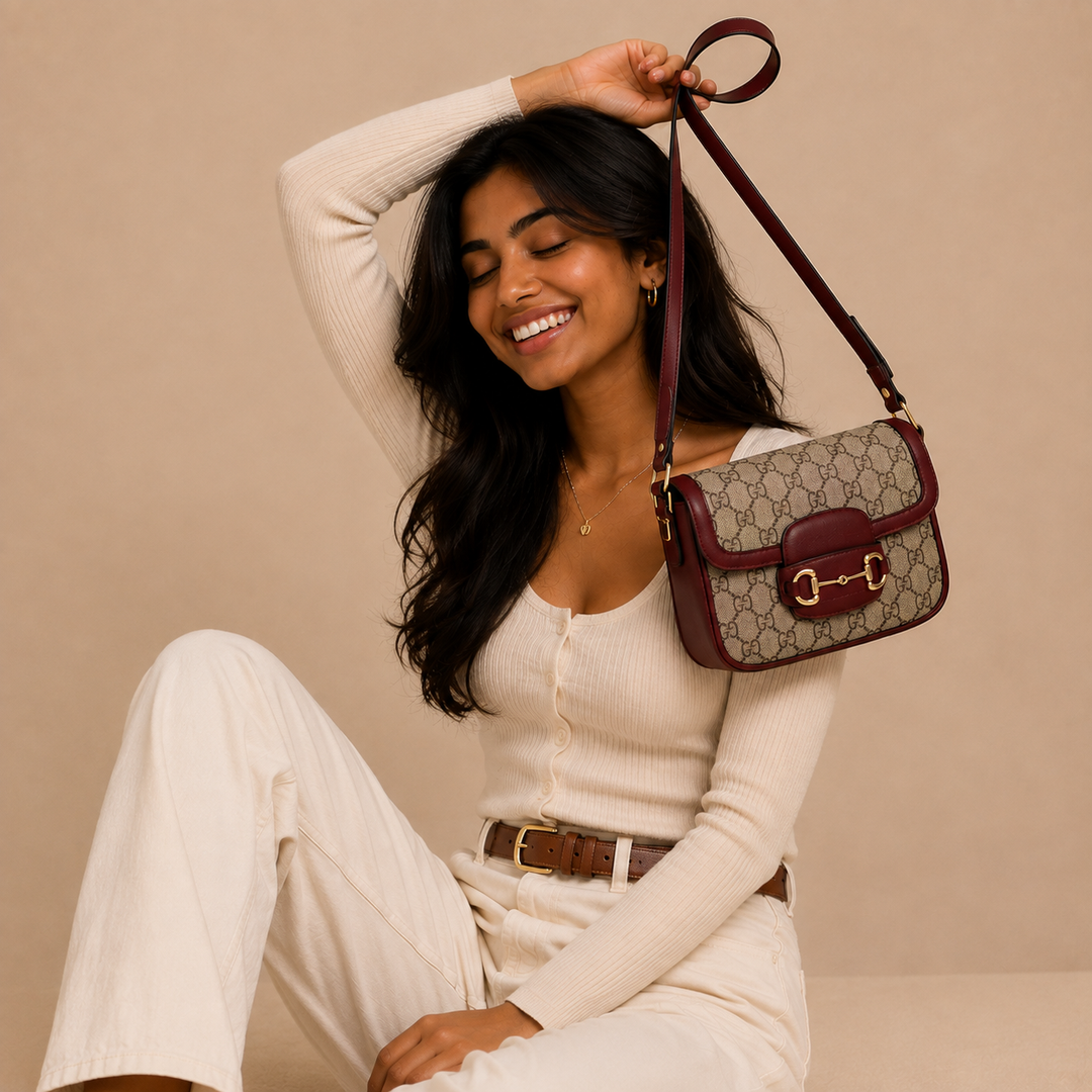 Monogram & Leather 1955 Horsebit Shoulder Bag