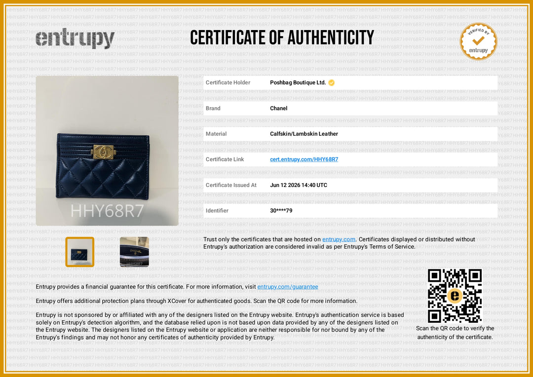 Boy Metallic Quilted Lambskin Card Holder