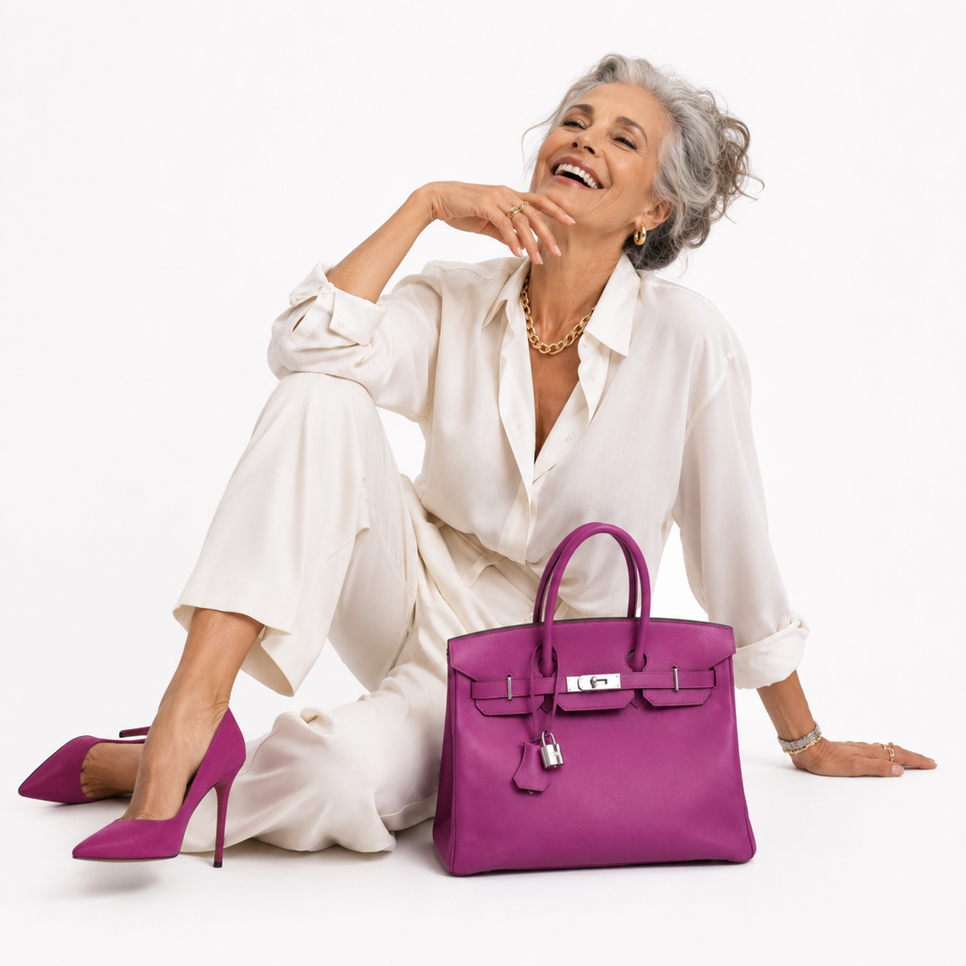 Birkin 35 Cyclamen Courcheval Leather with Palladium Hardware