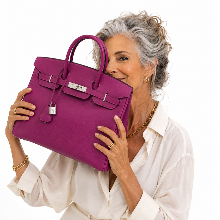 Birkin 35 Cyclamen Courcheval Leather with Palladium Hardware
