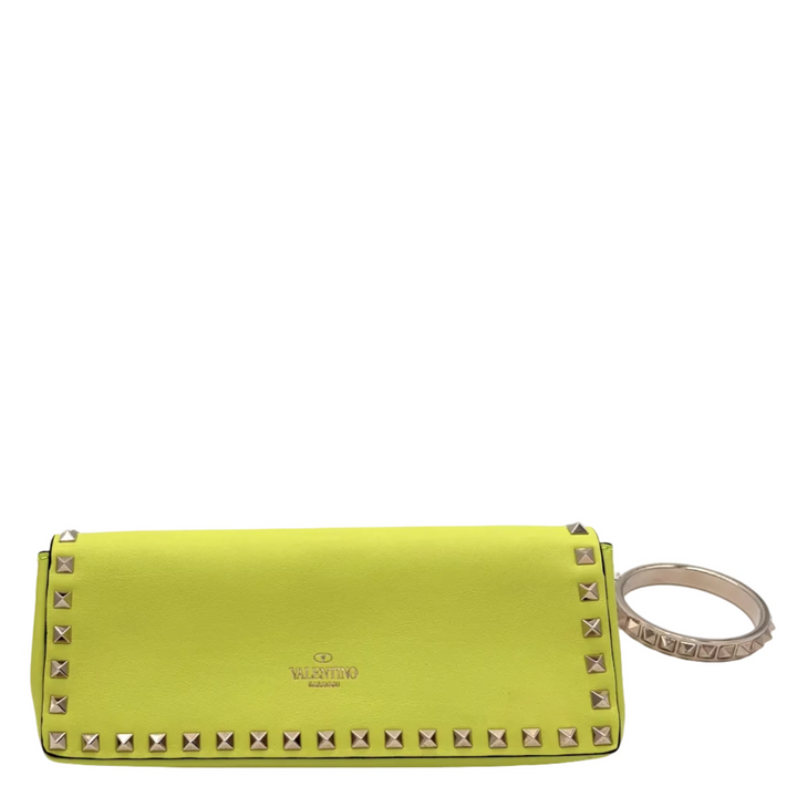 Rockstud Bracelet Leather Clutch Bag