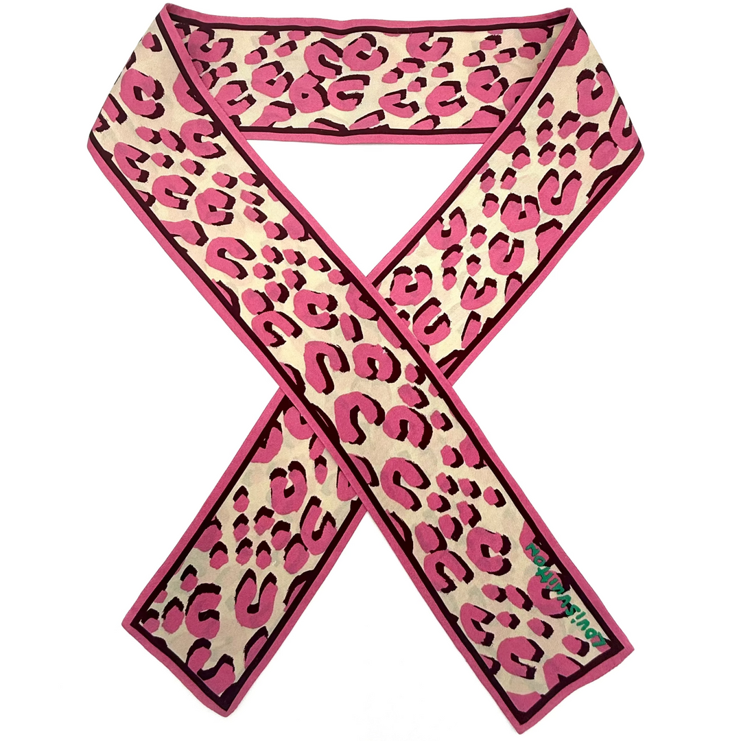 Silk Leopard Bandeau Blanc Corail