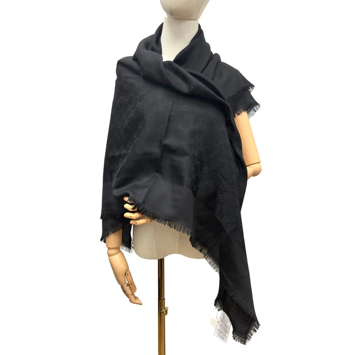 Black Silk & Wool Shawl