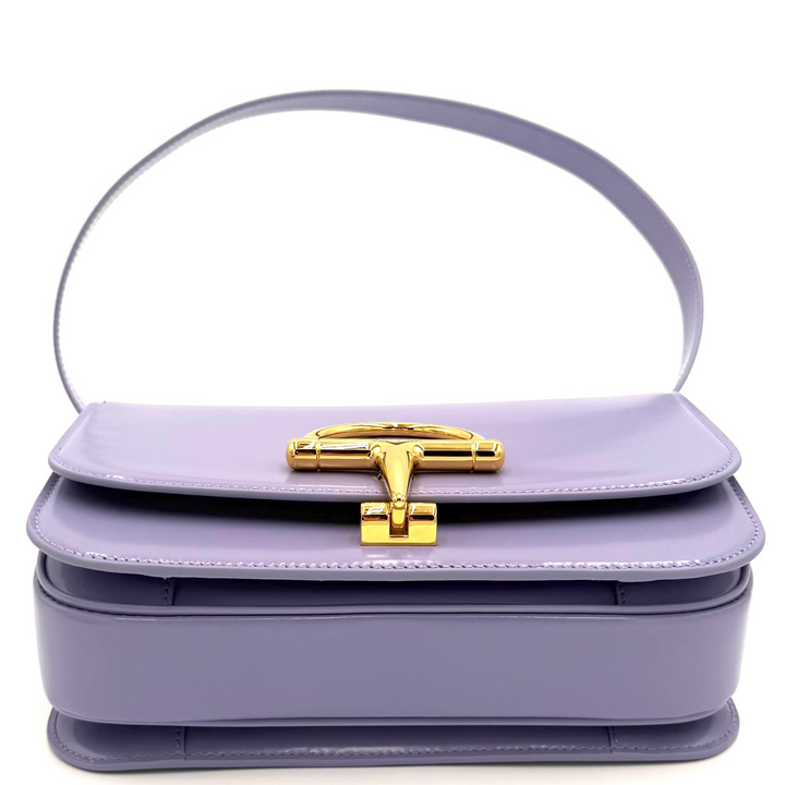 Sienna Lavender Patent Shoulder Bag