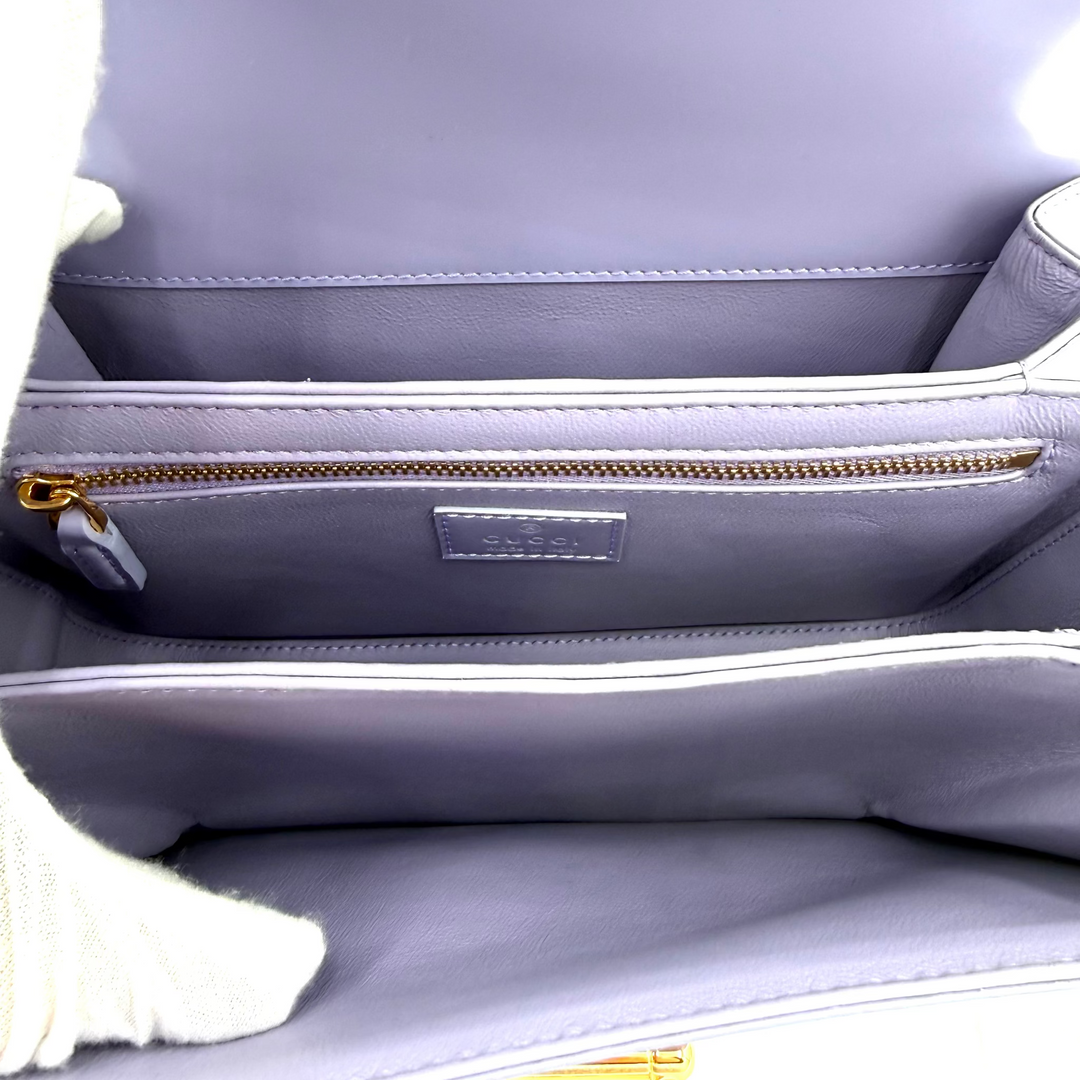 Sienna Lavender Patent Shoulder Bag
