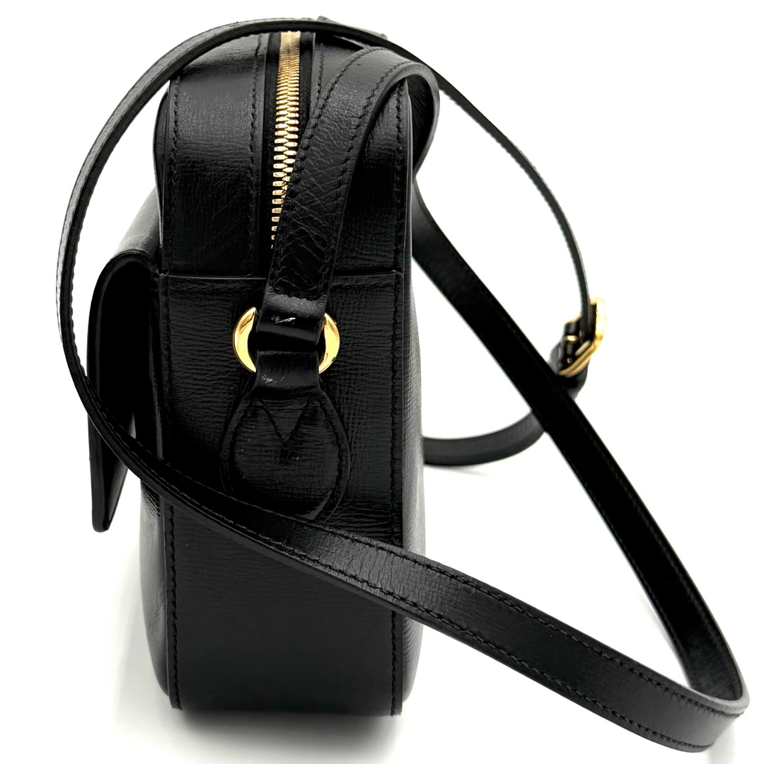 Horsebit 1955 Small Textured Calfskin Leather Shoulder Bag