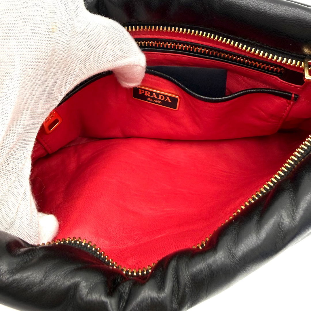 Nappa Bomber Nero Clutch Bag