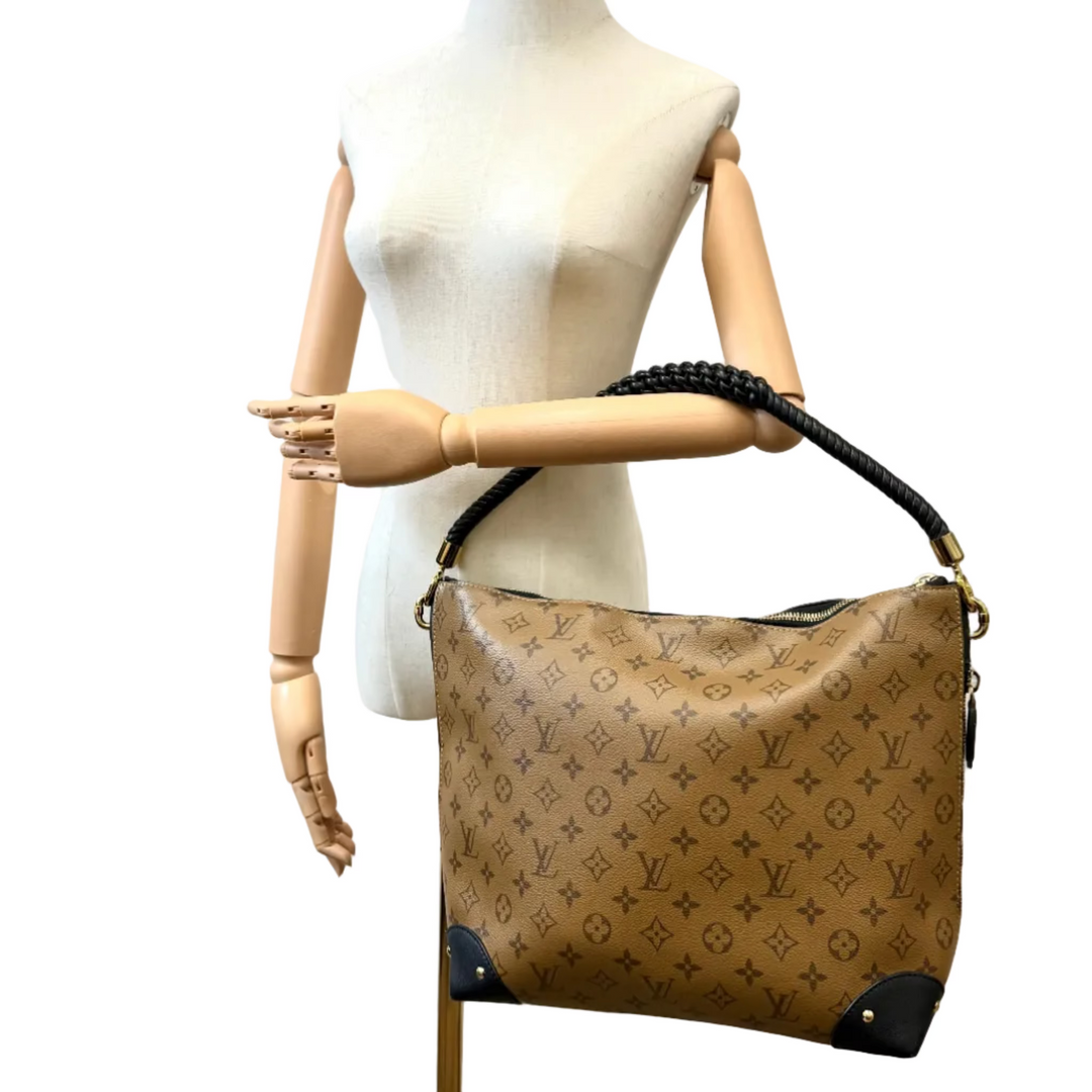 Reverse Triangle Softy Monogram Canvas & Leather Shoulder Bag - Limited Edition