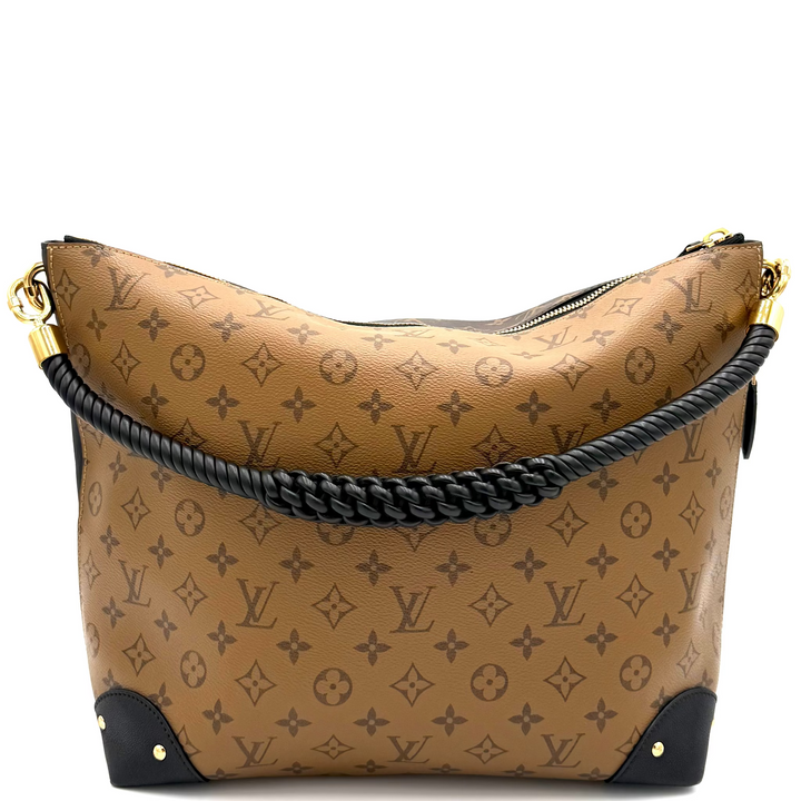 Reverse Triangle Softy Monogram Canvas & Leather Shoulder Bag - Limited Edition