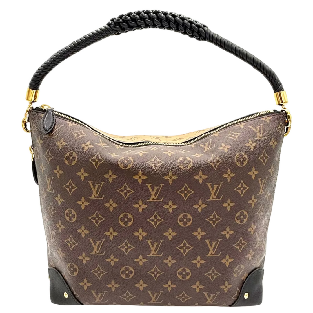 Reverse Triangle Softy Monogram Canvas & Leather Shoulder Bag - Limited Edition