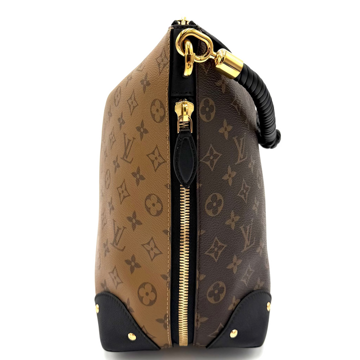 Reverse Triangle Softy Monogram Canvas & Leather Shoulder Bag - Limited Edition