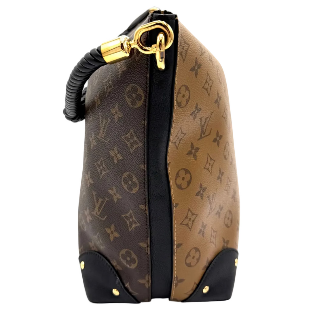 Reverse Triangle Softy Monogram Canvas & Leather Shoulder Bag - Limited Edition