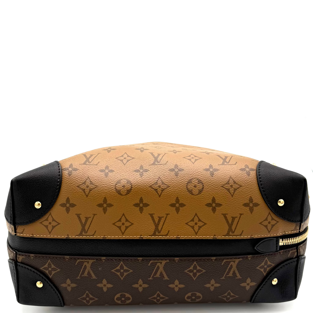 Reverse Triangle Softy Monogram Canvas & Leather Shoulder Bag - Limited Edition