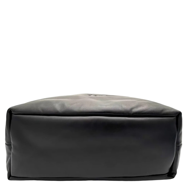 Saint Laurent Debossed Lambskin Black Leather Tote