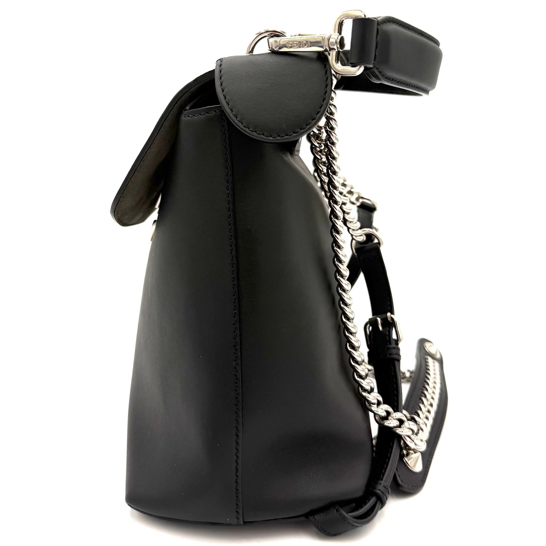 Back to School Leather Backpack with Vitello Dolce Plexiglas Studded Strap