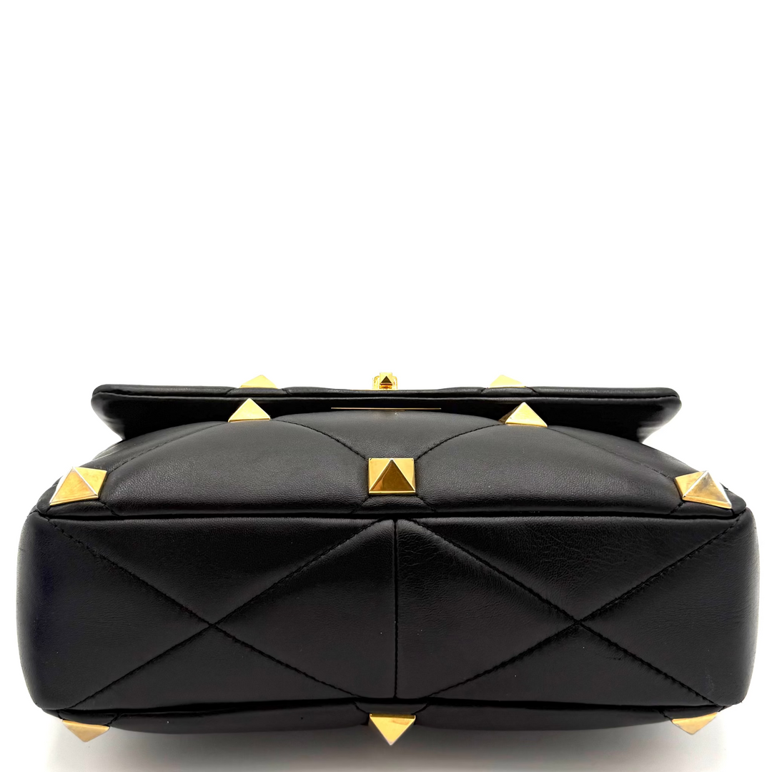 Roman Stud Nappa Lambskin Leather Top Handle Bag