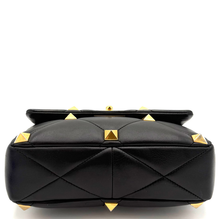 Roman Stud Nappa Lambskin Leather Top Handle Bag