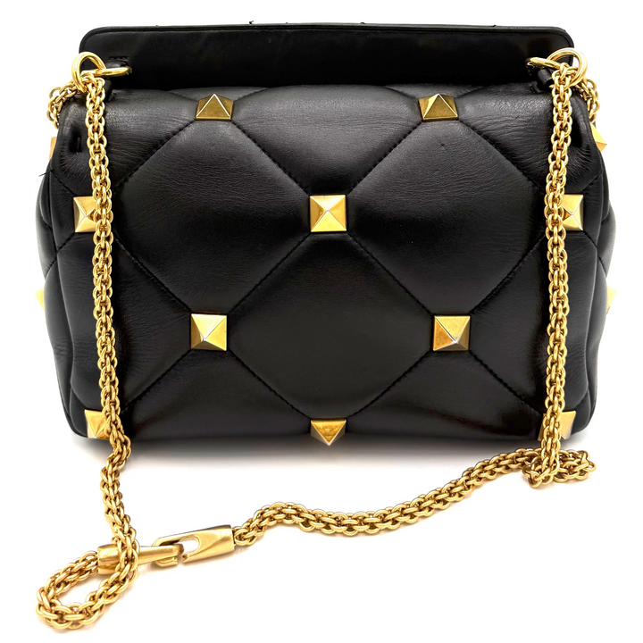 Roman Stud Nappa Lambskin Leather Top Handle Bag